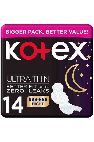 Kotex Ultra Thin Natural Night Sanitary Pads With Wings 14 pcs