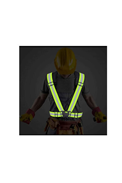 OEM Kit 2 Hamuri/Bretele reflectorizante ajustabile, elastice, sistem siguranta, banda 4 cm, verde