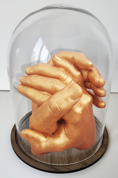 Küçük İzler مجموعة قوالب تمثال بصمة يد عيد الحب ثلاثية الأبعاد مع وعاء زجاجي ...