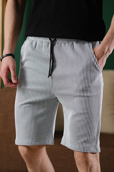 Oksit Ανδρικό σορτς βερμούδας Ethan ριγέ υφαντό Slim Fit Lycra