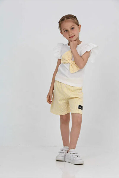 Butik Set pantaloni scurți cu fundă pentru fetiță