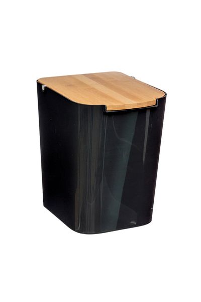 5FIVE Natureo Black waste bin, plastic, 5 liters