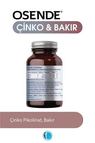 Osende Zinc Copper 60 Herbal Capsules Zinc Picolinate