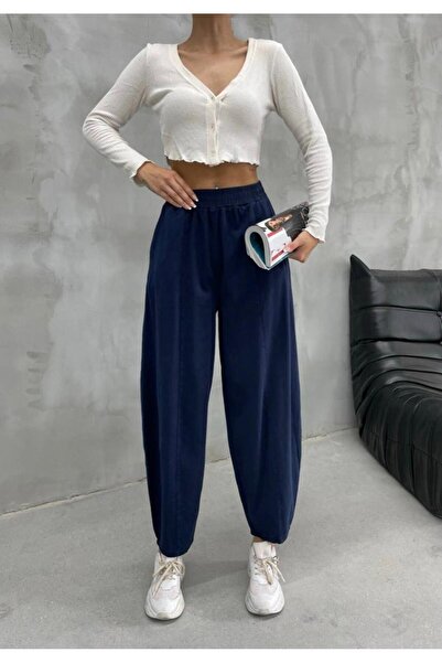 Bliss Dale Beli Lastikli Rahat Kesim Pantolon