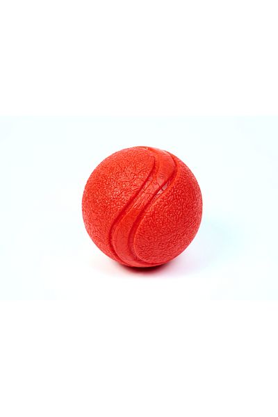 Famous Frenchie Jucarie minge pentru caini Bouncy Woofie, rosie, 7 cm