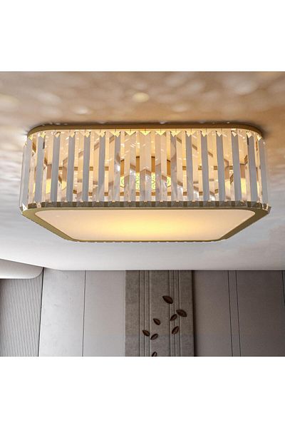 Ucandle Neoclassical square crystal chandelier