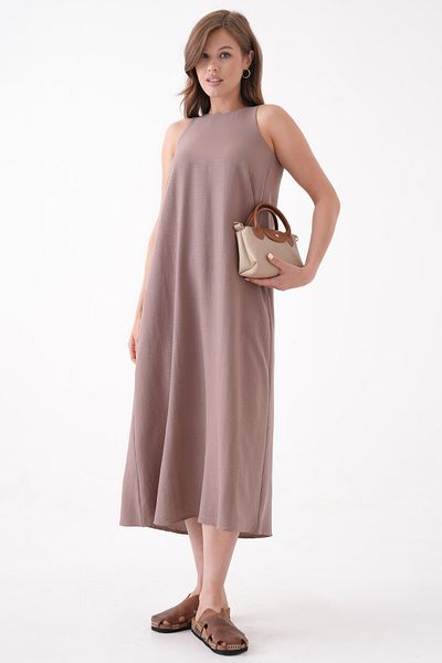Saade Mink Crew Neck Pocket Salopet Form Dress