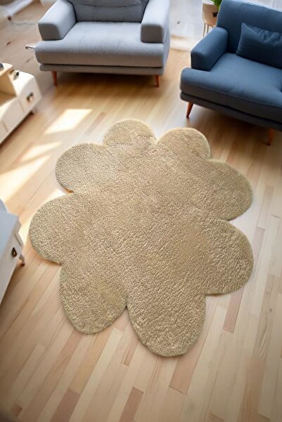 KEVLİNE Dekoratif Papatya  Kaymaz Taban Halı Çocuk Odası Salon Halısı