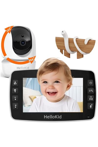 Smart Vibe Baby Monitor Wifi Hellokid™ Se-4m 4.3”, Night Vision/temperatura, Mod Eco, Zoom, Alarma, Cantece