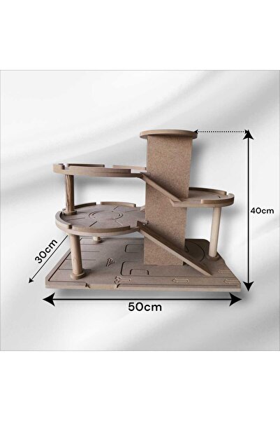 SEKAY AHŞAP Ahşap boyanabilir-katlı-çocuk oyun otoparkı