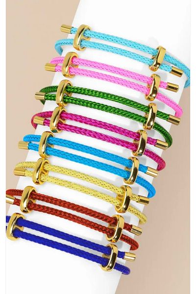 Vi store Steel Adjustable Rope Braided Bracelet (Color Variation)