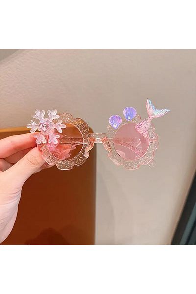 The Cloudish Shop Girl's Glitter Sunglasses Mermaid Snowflake Pink /Uv400 Protected
