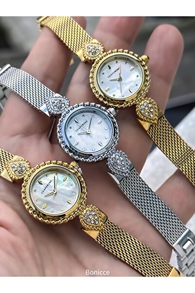 Chaperone Marka Sarı/Gümüş Renk Çelik Kordon,Dikdörtgen Kasa Kol Saati+Bileklik