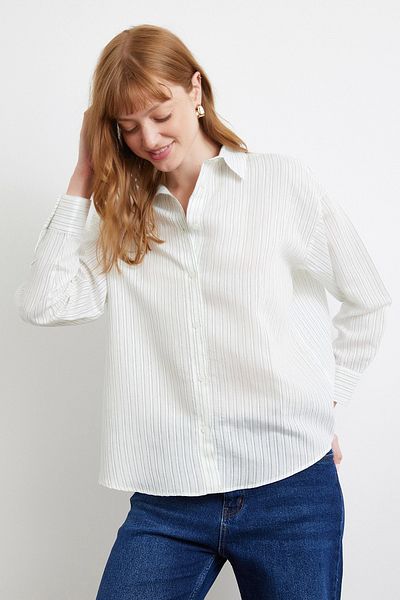 Never more Symmetrical Striped Shirt Mint
