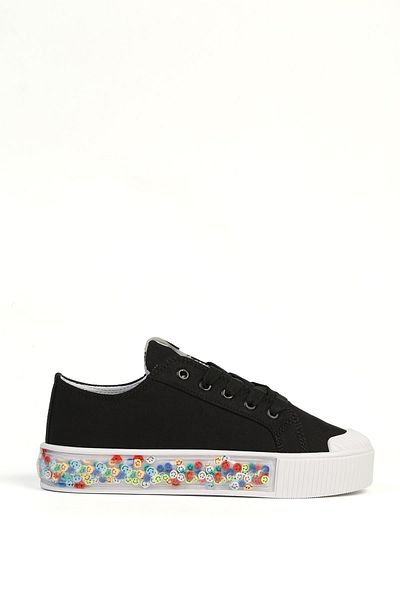 Benetton ® |   Candy Smile Black White Children's Sports Shoes Bn-32124