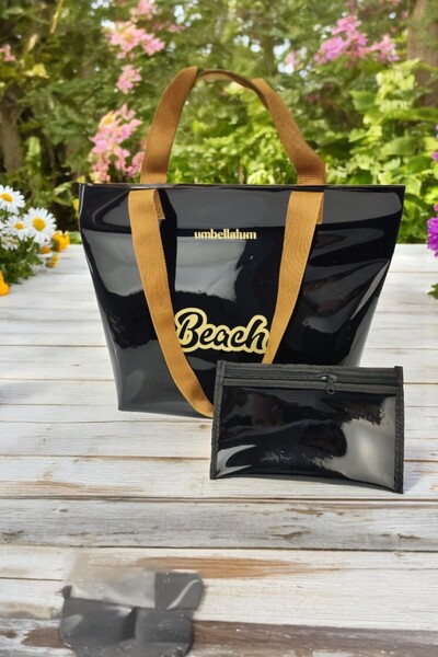 umbellatum Transparent Printed Women's Beach Bag - 40 Micron Thick PVC