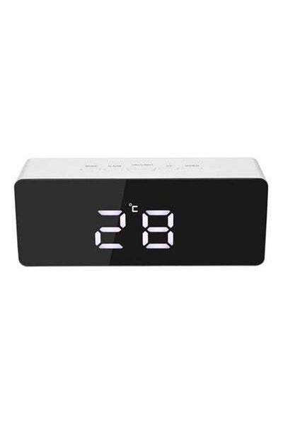 HALAMODO Multi-Functional LED Digital Alarm Clock White