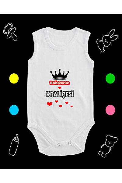 enmalife Cotton Daddy's Queen Printed Combed Cotton Baby Bodysuit with Snap F...