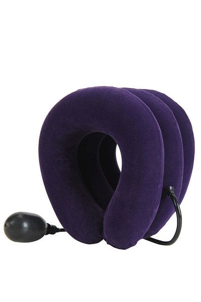 WildFashion Perna gonflabila cervicala tip guler cervical, reglabil pe inaltime, Mov TOY431-11