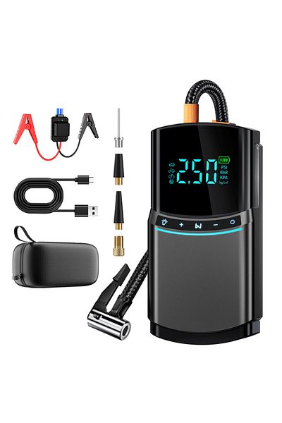 Generic 4-in-1 Car Battery Jump Starter, Power Charger, Air Compressor and Tire Pump 12000mAh