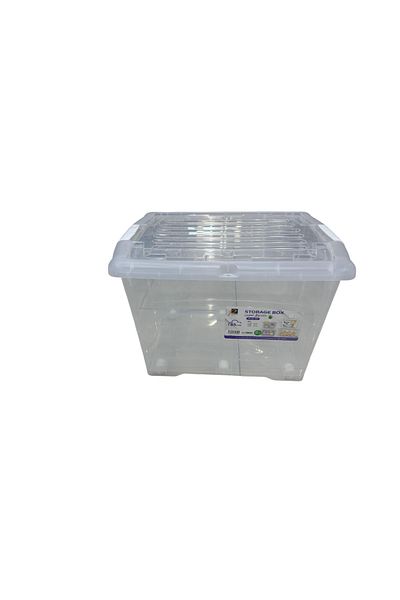 GENERAL 85L Rectangular Clear Food Storage Container Box with Clear Wheels