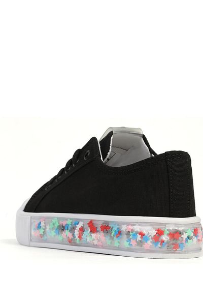 Benetton ® |   Candy Star Black White Male Child Sneaker Bn-32122