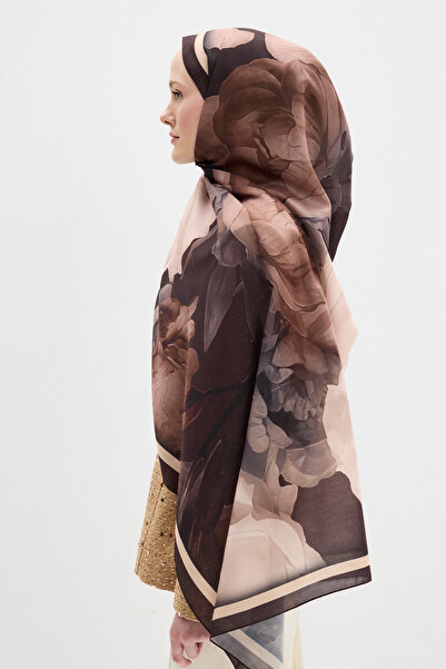 cs camellia scarf Lotus Soft Collection - Koyu Kahve