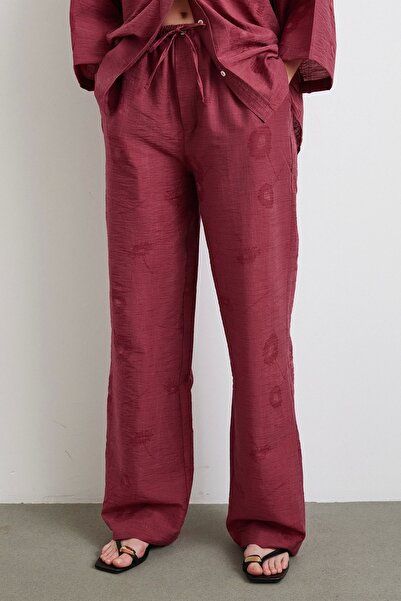 Never more Casual Trousers with Back Pocket Claret Red