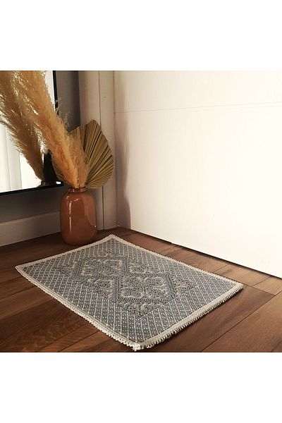 Kotonia Home Entrance decorative rug - woven - Loops, 100% cotton, 40x60 cm, grey 06