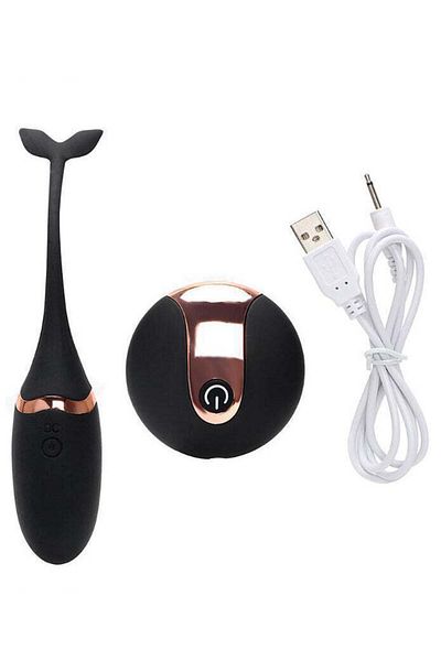 WildFashion Vibrator tip Ou cu vibratii si telecomanda, pentru stimularea punctului G, negru TOY337-1