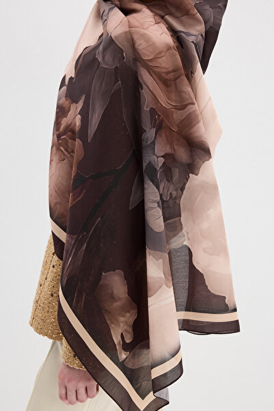 cs camellia scarf Lotus Soft Collection - Koyu Kahve