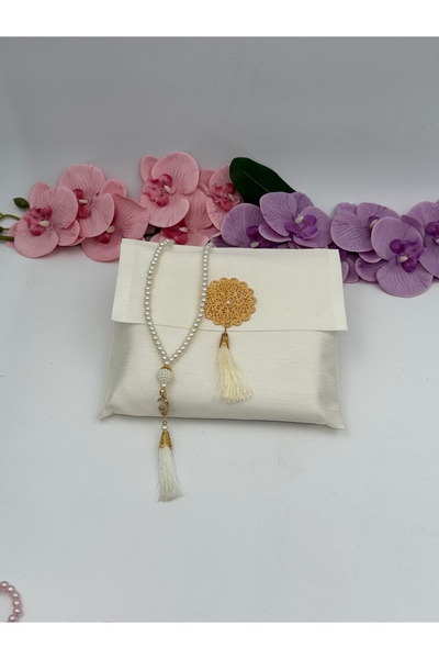 Uğurlu Hac مجموعة مسبحة اللؤلؤ من قماش الشانتوك المربع