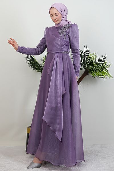 Giza Giyim Eliza Hijab βραδινό φόρεμα λιλά