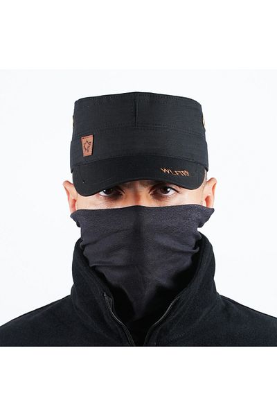 Wolftrap Tactical Черна шапка Ripstop с лого на вълк, черна шапка с капачка