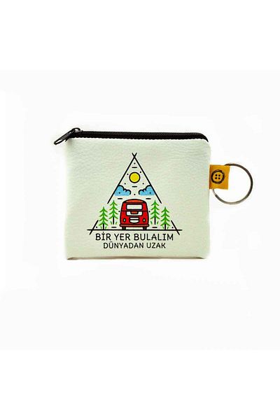 PALTO TASARIM Let's Find a Place Far Away from the World Printed Coin Purse