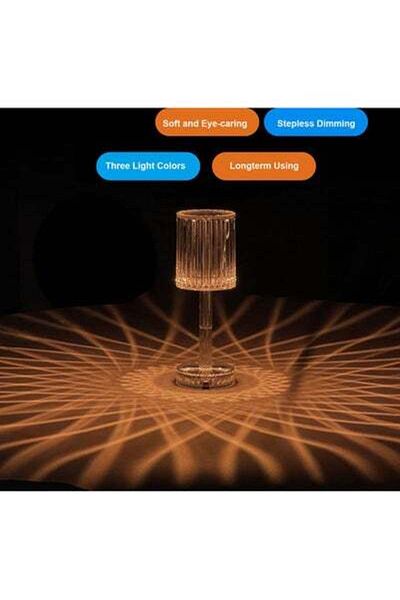HALAMODO Modern Crystal Table Lamp Warm Lightning Black 30 x 12 x 0.5cm
