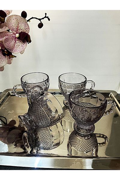 DECOSTYLE Coco Colorful 4-Piece Teacup Pink
