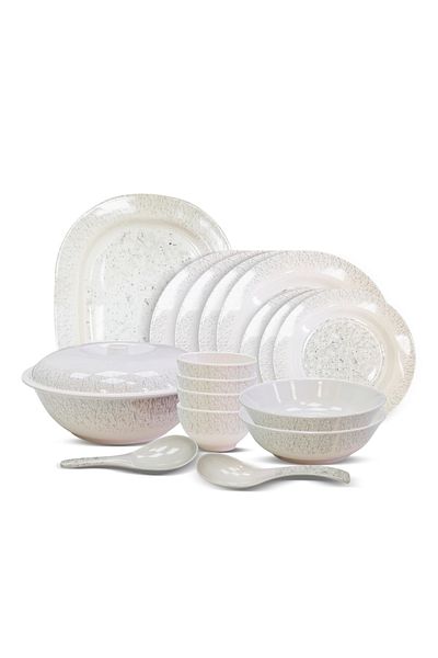 Bisbell Melamine Ware Dinner Set 14Pcs,Plates,Bowl,Spoon,Soup Plate,BB1645N