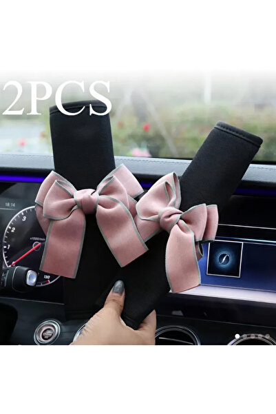 So Iconic 2 bucăți roz-gri fundă husă pentru centură de siguranță foarte eleg...