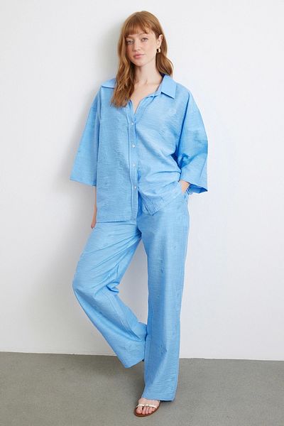 Never more Casual Trousers with Back Pocket Blue