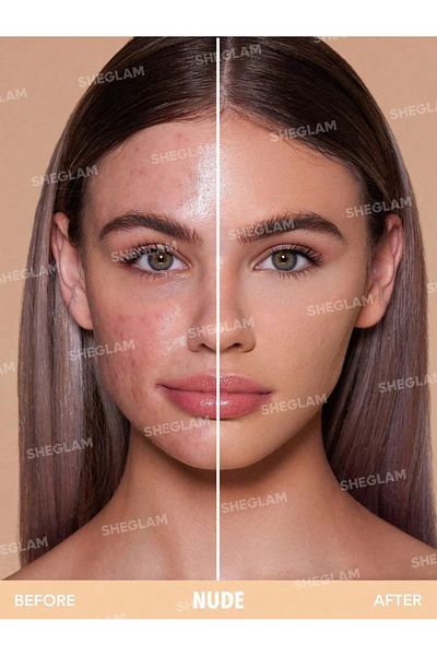 SHEGLAM Skin-Focus High Coverage Powder Foundation-Nude