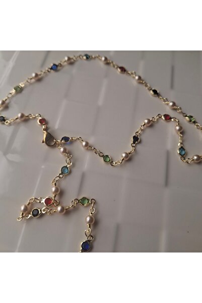 azra takı tasarım Y' Necklace Handmade, Zircon Stone, Multi-Use Women's Necklace