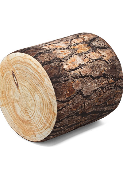 FAVORA Kütük Puf Silindir - Kahverengi