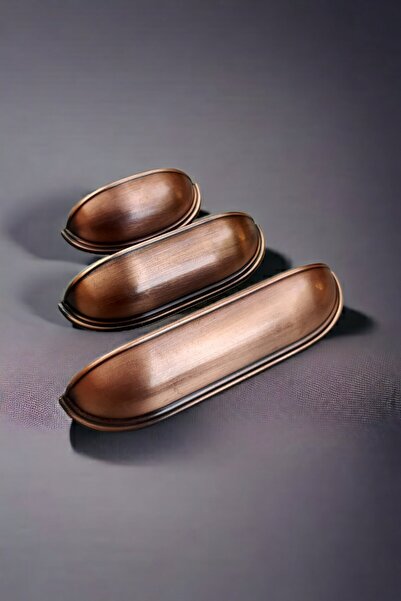 Dizaynhouse 64 mm Bakır Çanak Midye Model Dolap Kulpu Bakır Renk Metal Tas Midye Kulp