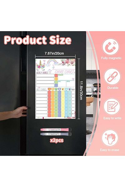 fulina Magnetic Chore Chart for Kids, 8x12 for Kids Behavior, for Kids Have a Good Responsibility