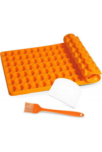 Yosemy biscuit mold set with brush and dough scraper, orange, silicone, 29.8 ...