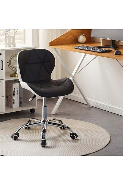 Taimi Ergonomic Desk Chair with Adjustable Height, Study Chair, Stylish Design Padded Cushion Black/White
