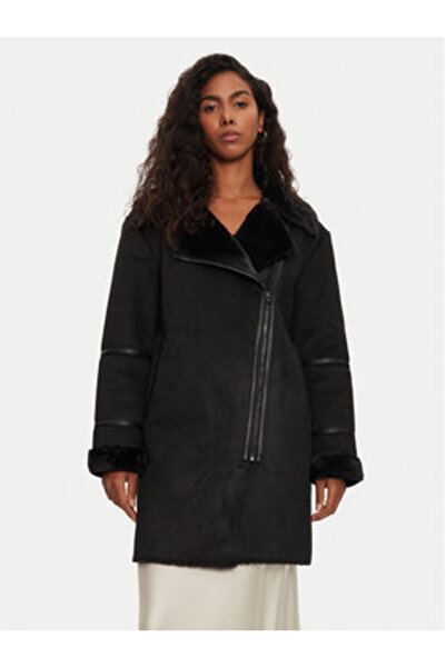 Morgan Palton din piele de oaie pentru femei 242-GLANA Negru