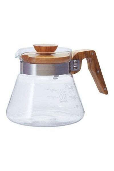 HALAMODO 600 ml Coffee Server Olive Wood Clear/Brown