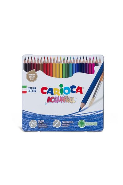 CARIOCA Aquarell Colored Pencils 24/set, In Metal Box